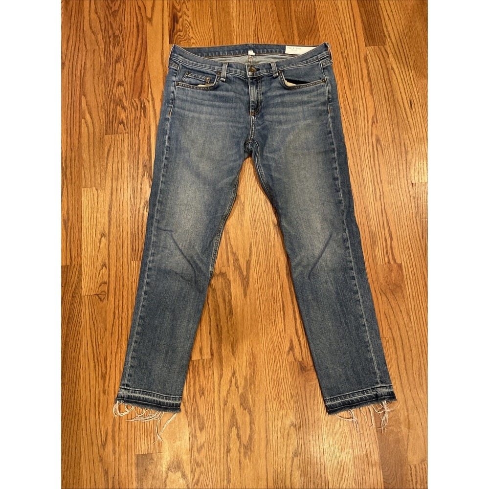 Rag & Bone Women's Dre Capri Jeans‎ Blue Tassled Size 29 (32x27)